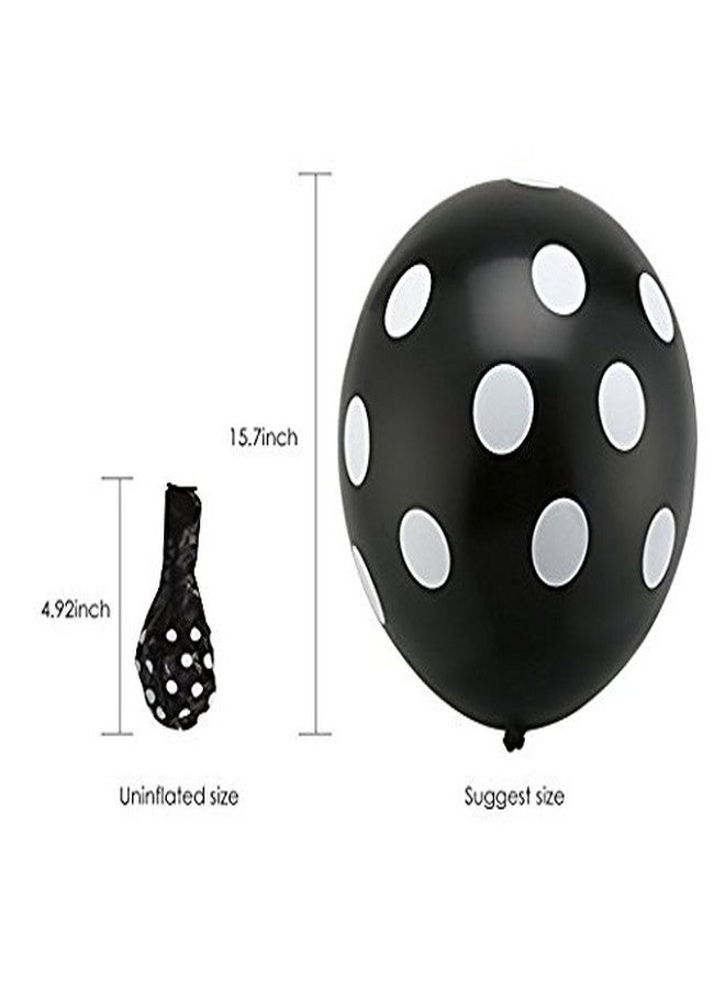 AMFIN® 12 Inch (Pack of 30) Polka Dot Birthday Party Balloons - Black - Image 3